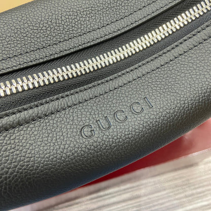 Gucci BODY SHOULDER BAG 40 IN BLACK CALFSKIN SILVER HARDWARE