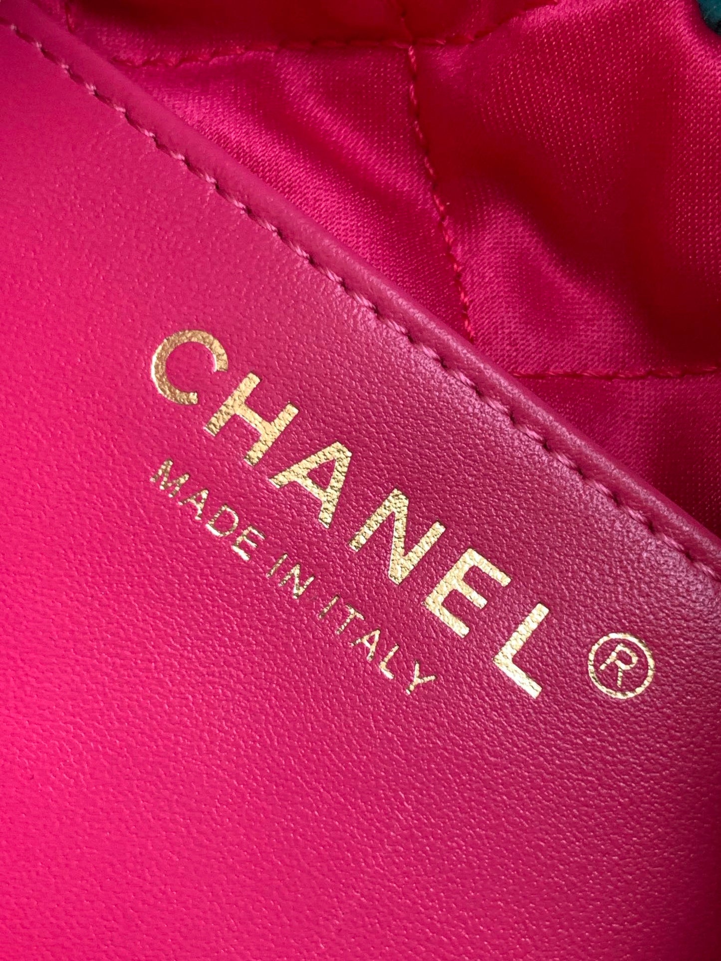 CHANEL Mini Macrame 22 Hobo Bag 19cm Multicolor Green Calfskin Gold Hardware