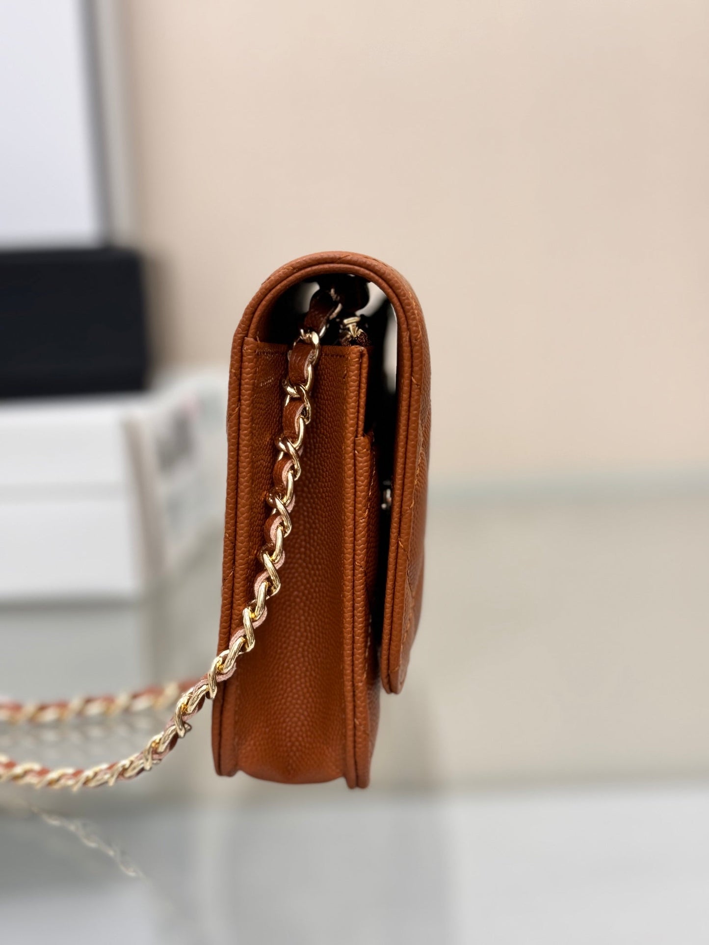 CHANEL WOC 19CM ORANGE CAVIAR GOLD HARDWARE