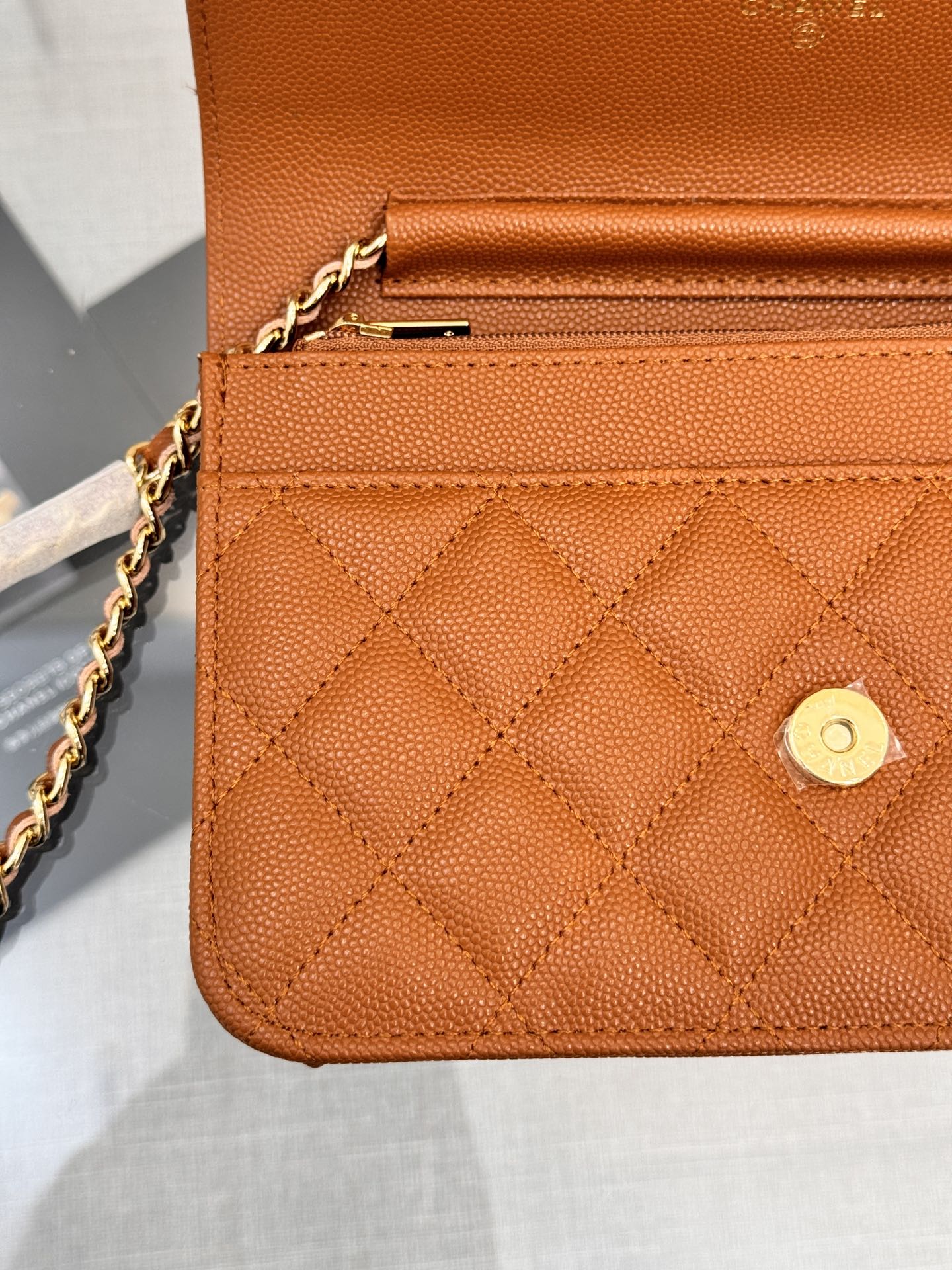 CHANEL WOC 19CM ORANGE CAVIAR GOLD HARDWARE