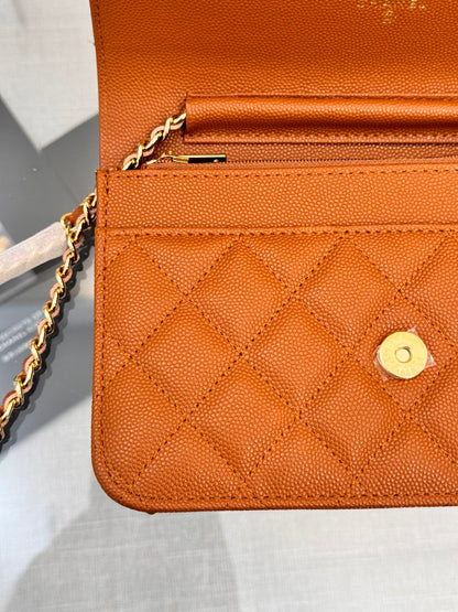 CHANEL WOC 19CM ORANGE CAVIAR GOLD HARDWARE