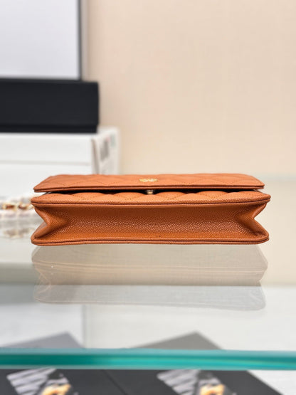 CHANEL WOC 19CM ORANGE CAVIAR GOLD HARDWARE