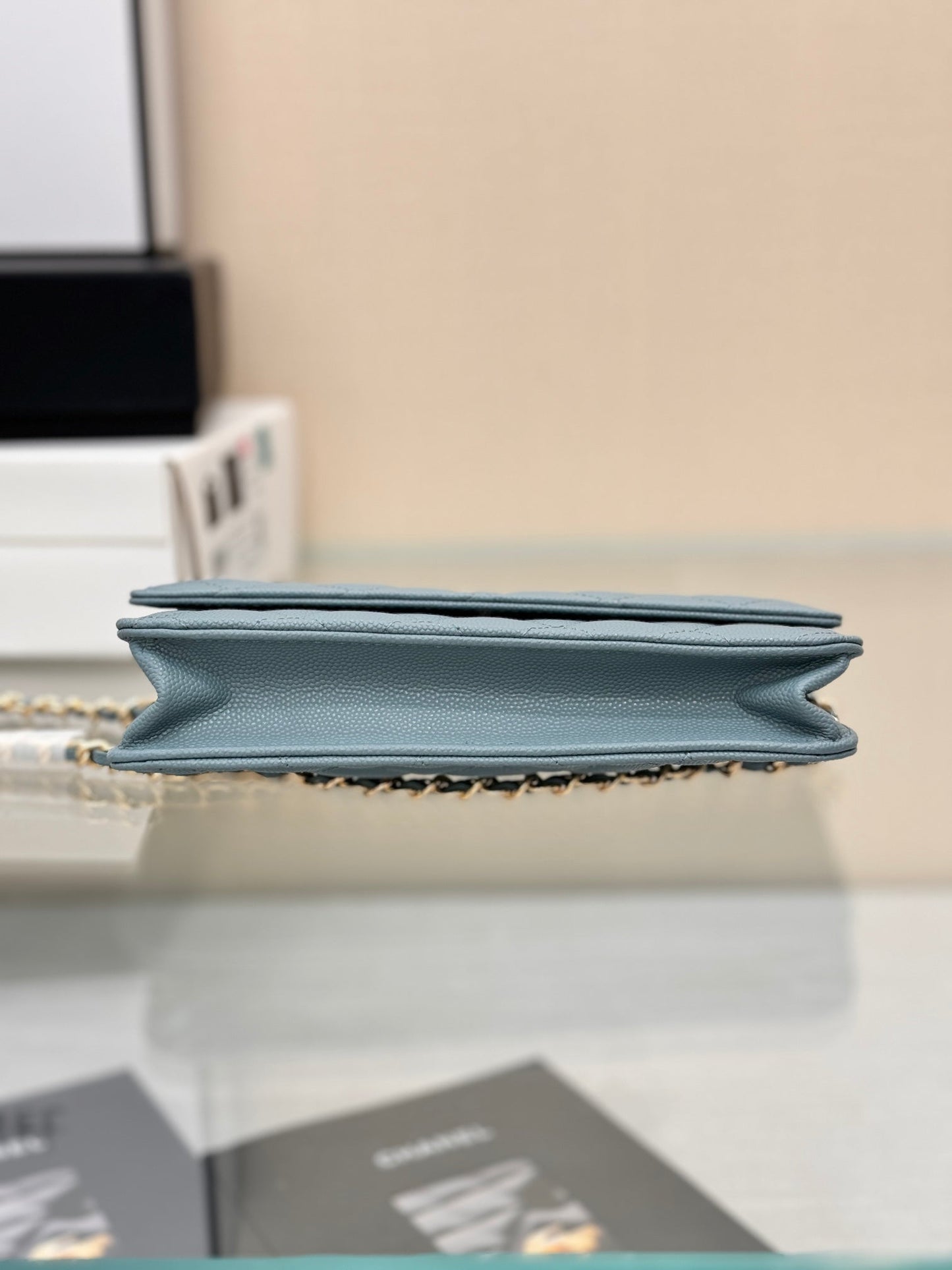 CHANEL WOC 19CM CLOUD BLUE CAVIAR GOLD HARDWARE