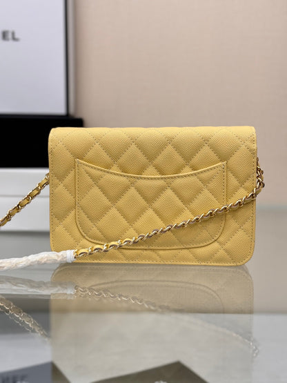 CHANEL WOC 19CM LIME CAVIAR GOLD HARDWARE