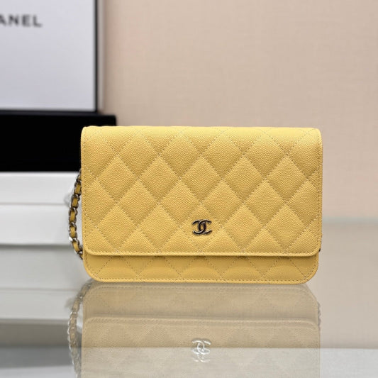 CHANEL WOC 19CM LIME CAVIAR SILVER HARDWARE