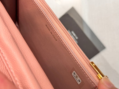 CHANEL WOC 19CM LIGHT PINK CAVIAR GOLD HARDWARE