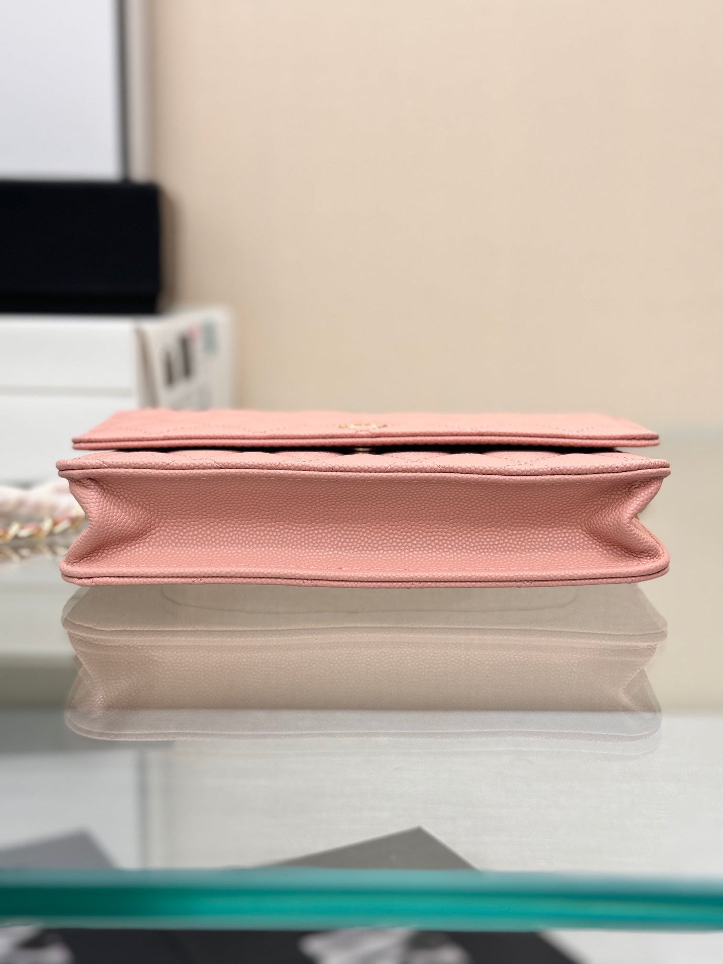 CHANEL WOC 19CM LIGHT PINK CAVIAR GOLD HARDWARE
