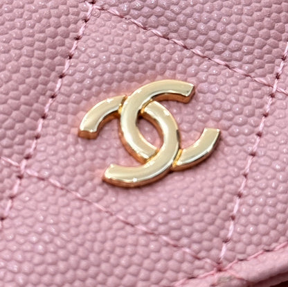 CHANEL WOC 19CM LIGHT PINK CAVIAR GOLD HARDWARE