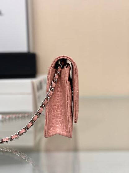 CHANEL WOC 19CM LIGHT PINK CAVIAR SILVER HARDWARE