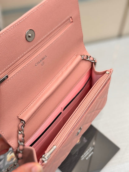 CHANEL WOC 19CM LIGHT PINK CAVIAR SILVER HARDWARE