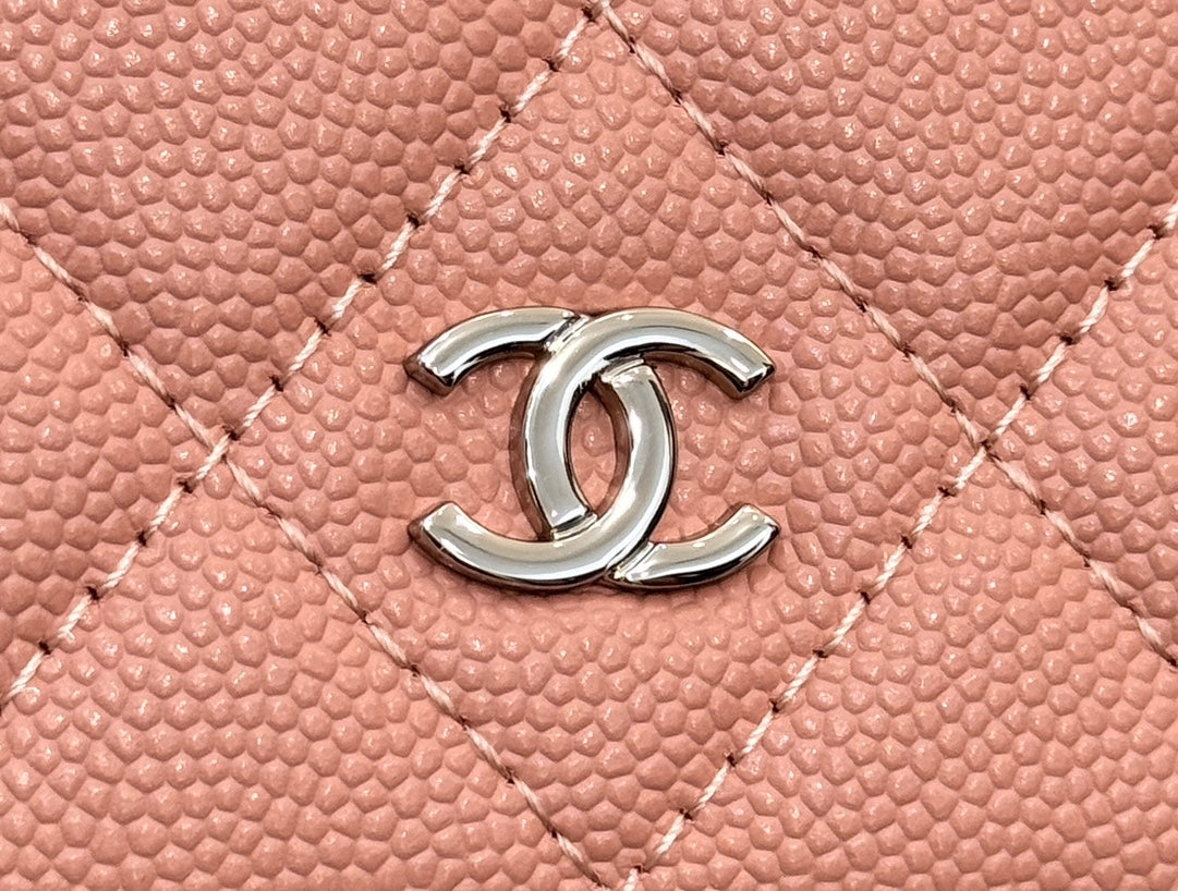 CHANEL WOC 19CM LIGHT PINK CAVIAR SILVER HARDWARE