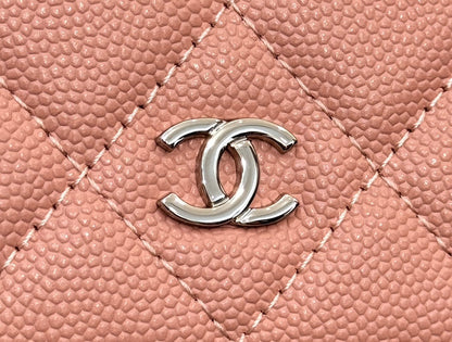 CHANEL WOC 19CM LIGHT PINK CAVIAR SILVER HARDWARE