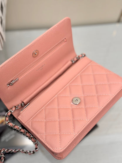 CHANEL WOC 19CM LIGHT PINK CAVIAR SILVER HARDWARE