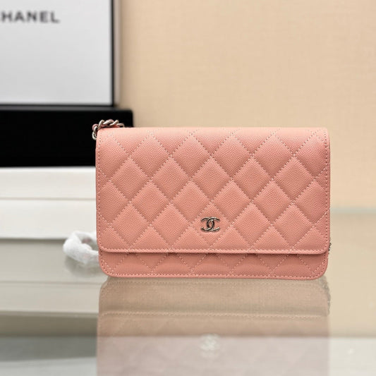 CHANEL WOC 19CM LIGHT PINK CAVIAR SILVER HARDWARE