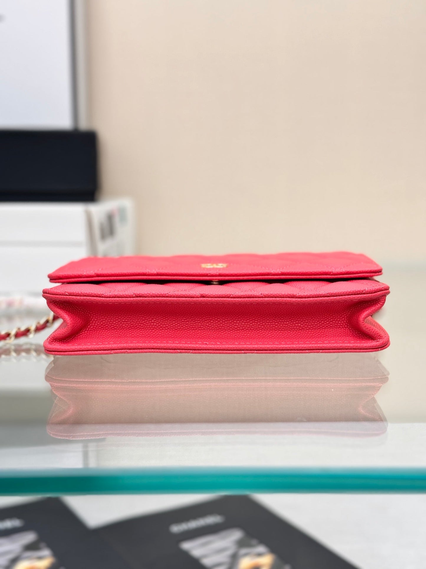 CHANEL WOC 19CM RED CAVIAR GOLD HARDWARE