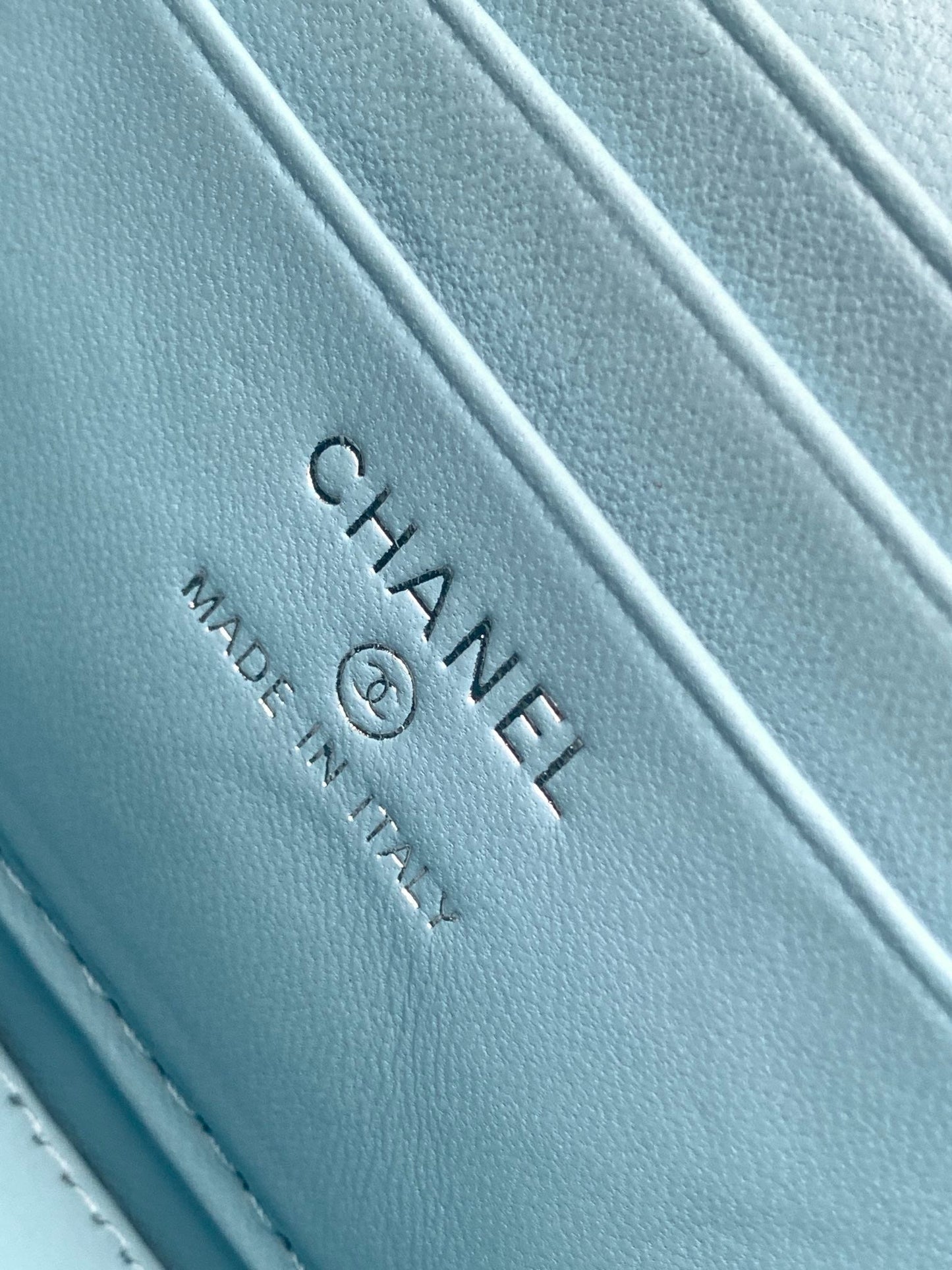 CHANEL 24K Vanity 18cm Blue Denim Silver Hardware