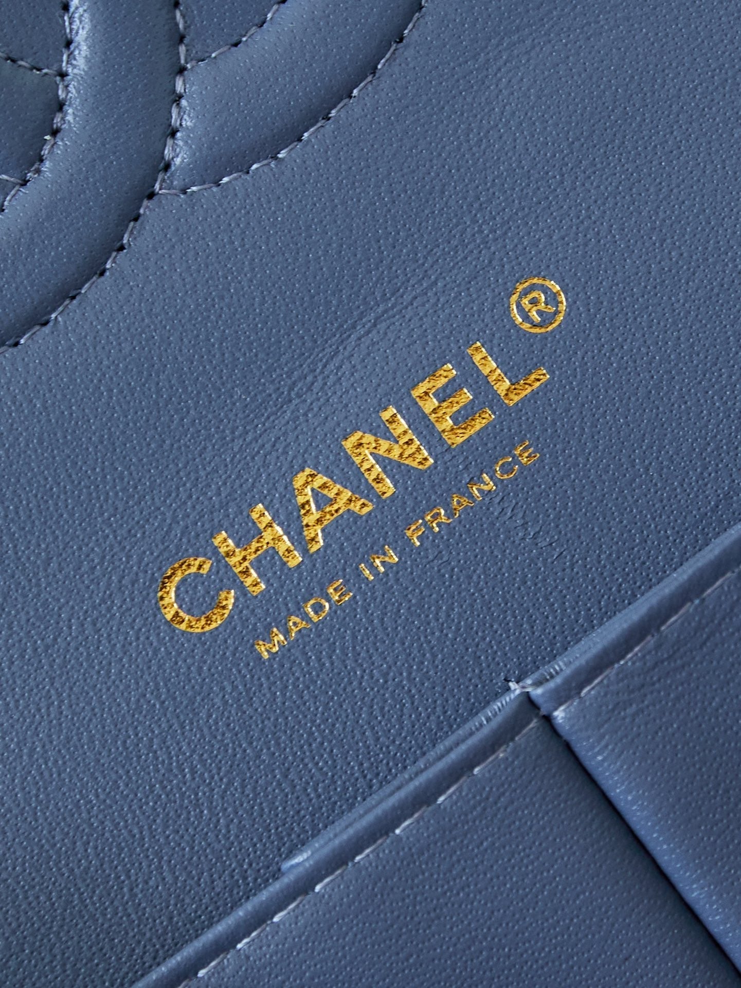 CHANEL 24K Flap Bag 20cm Multi Charm Blue Denim Gold Hardware
