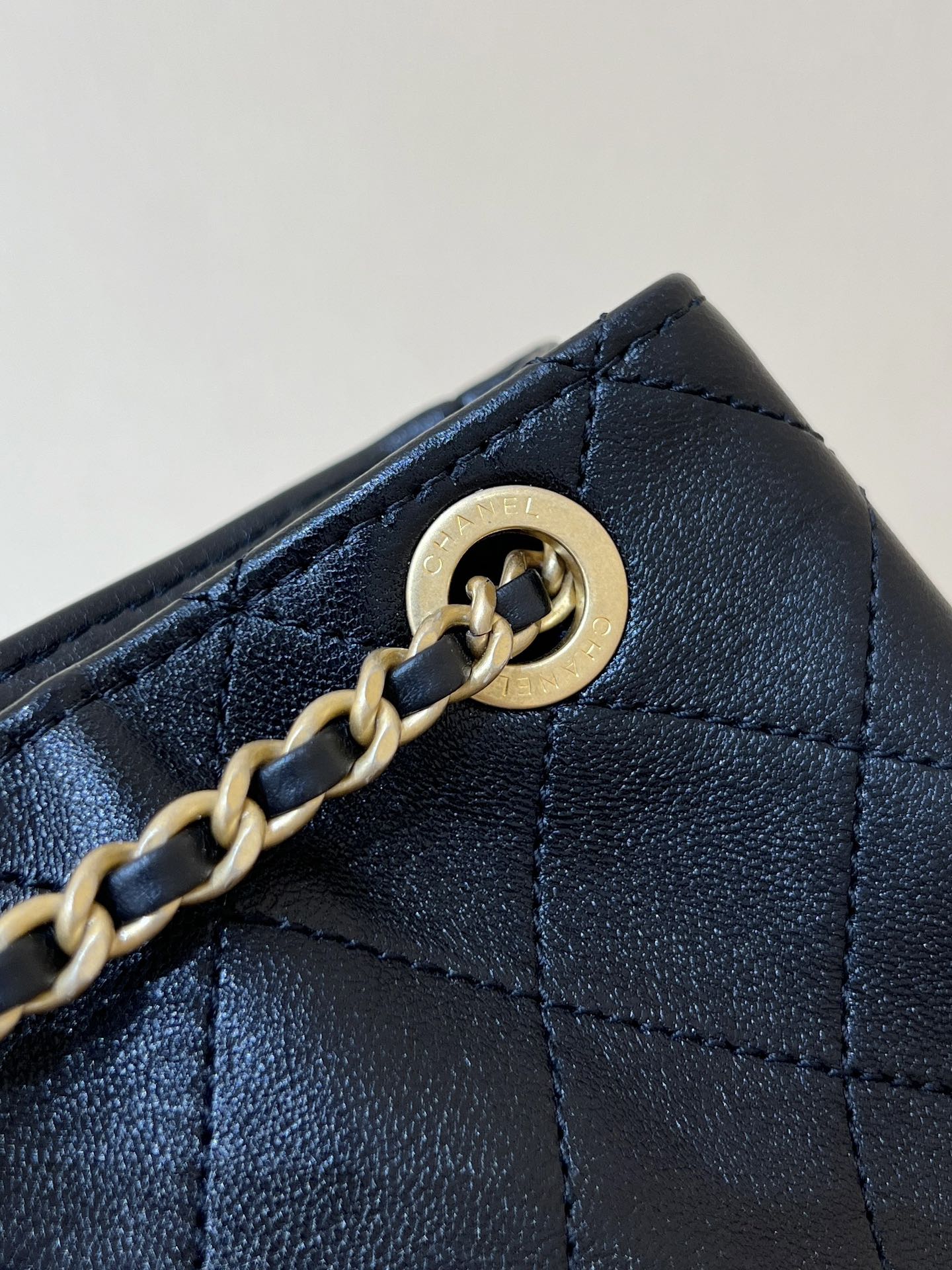 CHANEL 25C Backpack 18cm Black Calfsin Gold Hardware