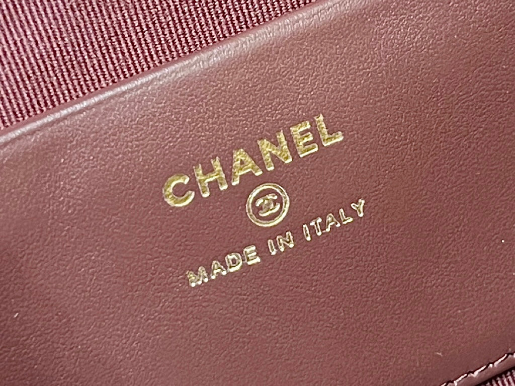 CHANEL 25C Small Tote 17cm Black Grained Calfskin
