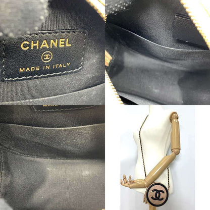 Chanel Caviar Skin CC Filigree Round Chain Crossbody Bag