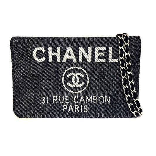 Chanel Canvas Chain Wallet Deauville Flap Long Wallet