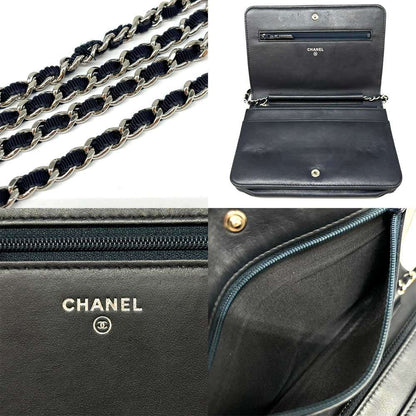 Chanel Canvas Chain Wallet Deauville Flap Long Wallet
