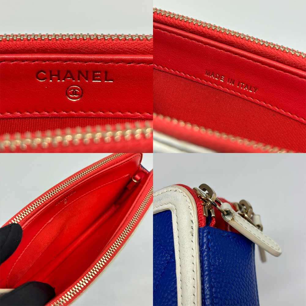 Chanel Caviar Skin Matelasse Filigree Shoulder Bag Blue