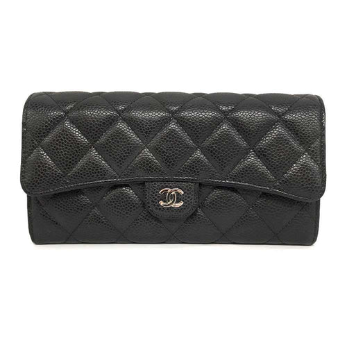 Chanel Caviar Skin Matelasse Long Wallet