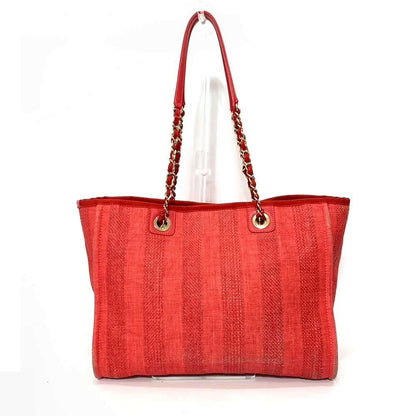 Chanel Medium Tote Bag Red Mix Fiber Calf Leather