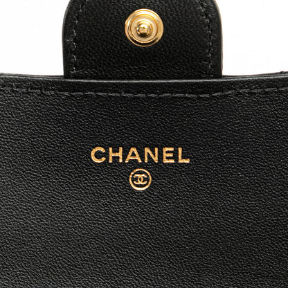 Chanel Classic Long Flap Wallet Black Lambskin AP0241