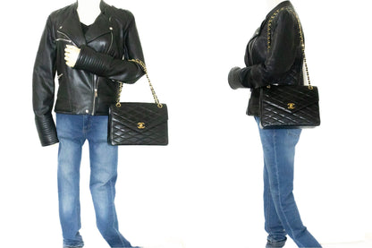 CHANEL Vintage Envelope Chain Shoulder Bag Flap Quilted Lambskin k32