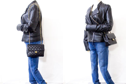 CHANEL Mini Square Small Chain Shoulder Bag Crossbody Black Quilt h30