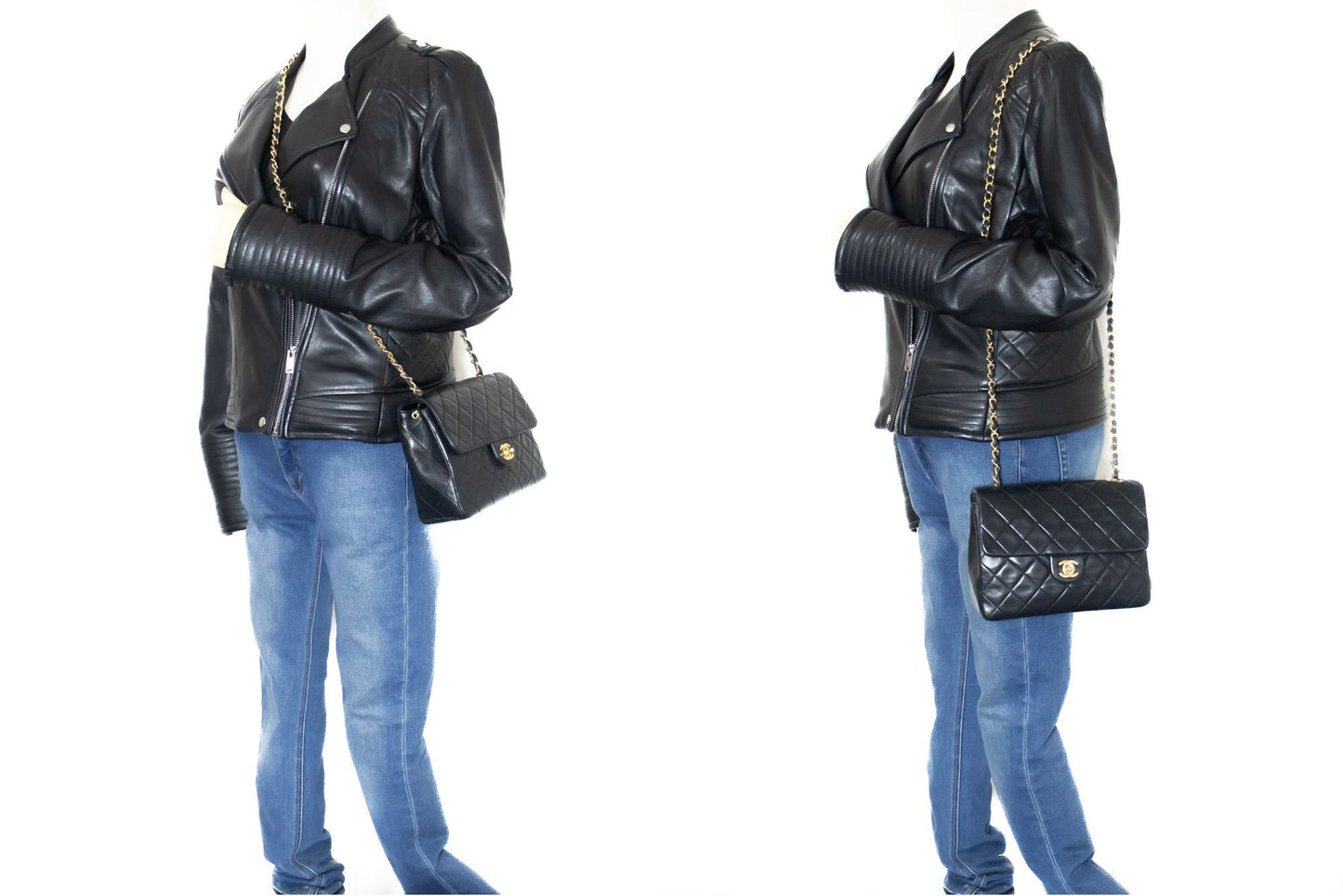 CHANEL Mini Square Small Chain Shoulder Bag Crossbody Black Quilt k83