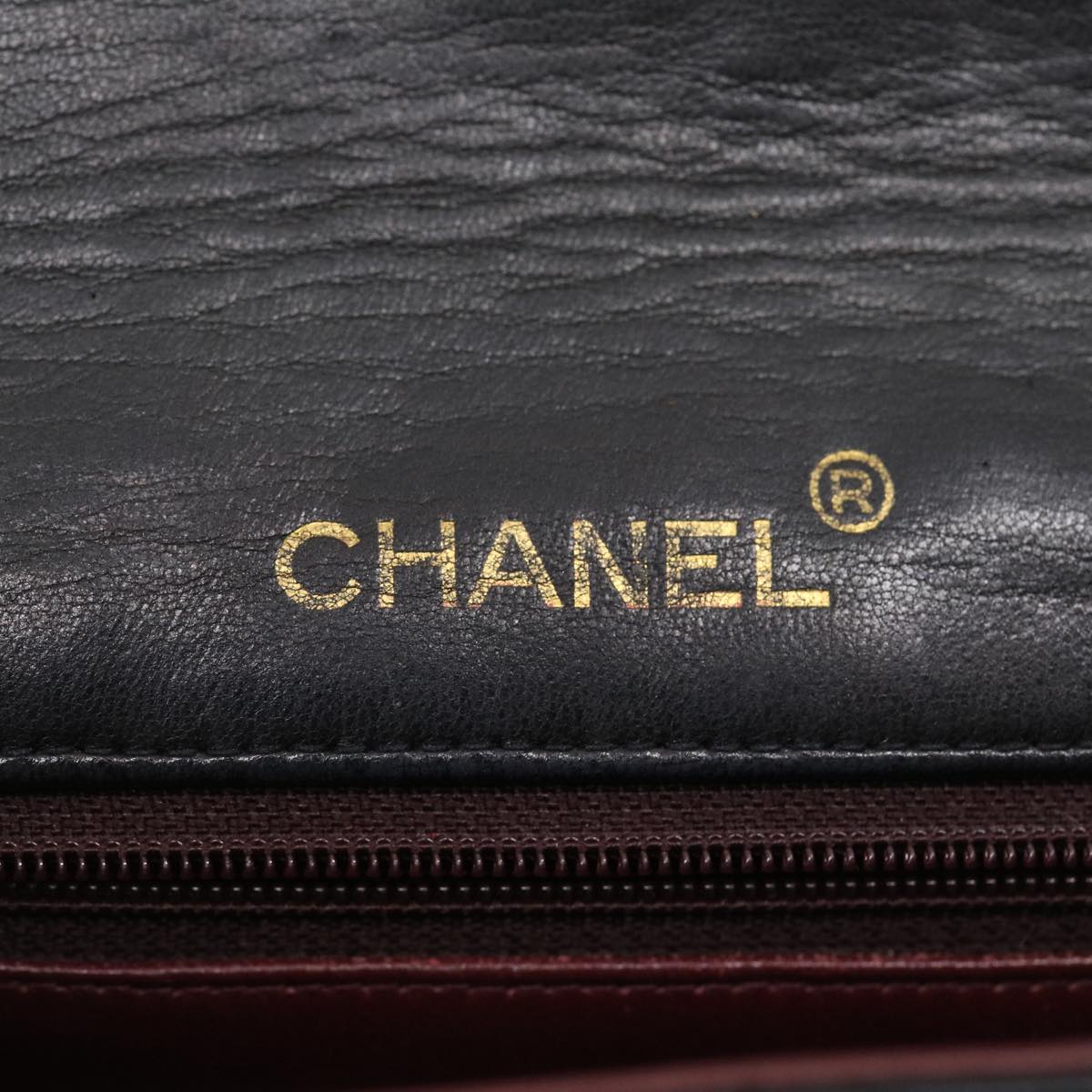 CHANEL Mini Matelasse Chain Flap Shoulder Bag Lamb Skin Black Gold ai651A