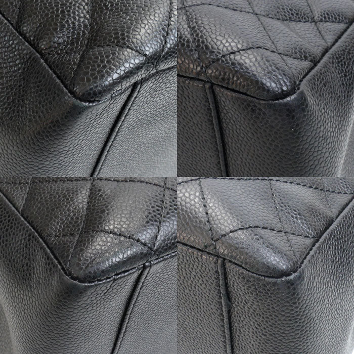 Chanel Caviar Skin Chain Tote Bag Black