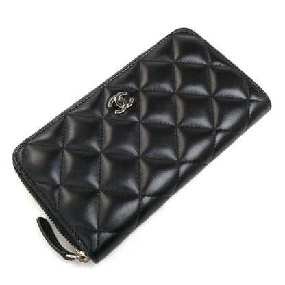 Chanel Matelasse Small Zip Wallet Black AP0226