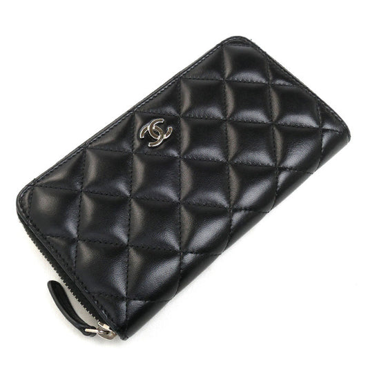 Chanel Matelasse Small Zip Wallet Black AP0226