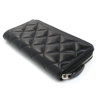 Chanel Matelasse Small Zip Wallet Black AP0226