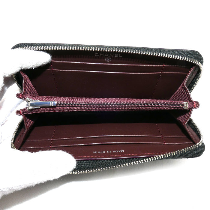 Chanel Matelasse Small Zip Wallet Black AP0226