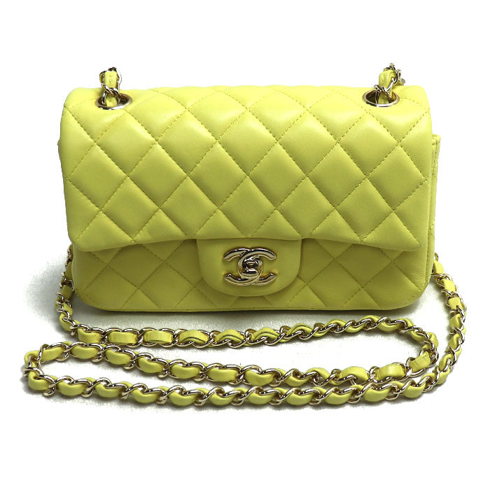 Chanel Mini Matelasse Shoulder Bag Yellow A69900