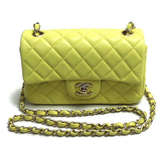 Chanel Mini Matelasse Shoulder Bag Yellow A69900