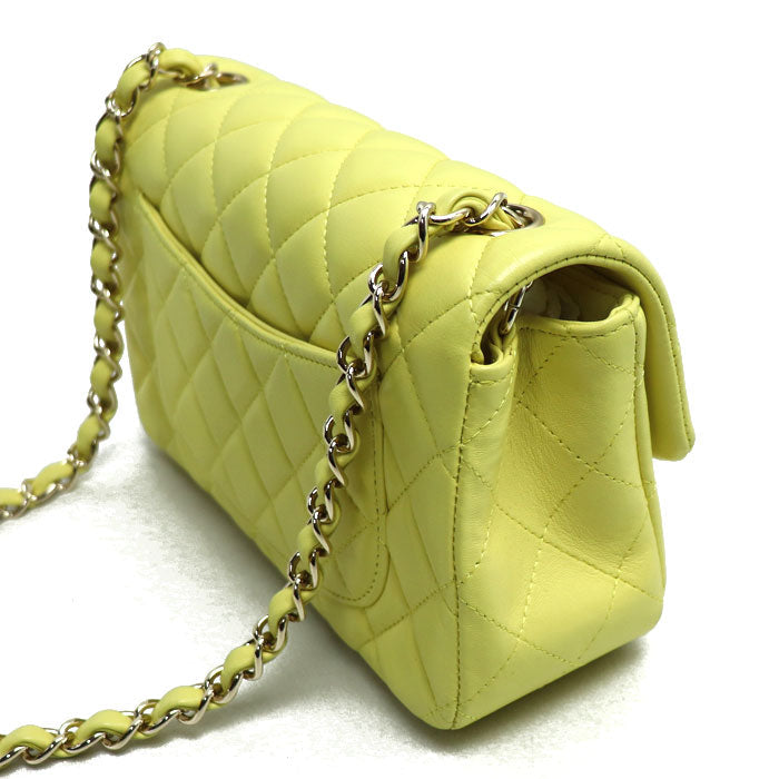 Chanel Mini Matelasse Shoulder Bag Yellow A69900