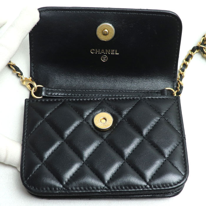 Chanel Mini Matelasse Shoulder Bag Black