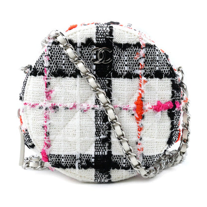 Chanel Tweed Round Mini Classic Chain Shoulder Bag