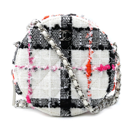 Chanel Tweed Round Mini Classic Chain Shoulder Bag