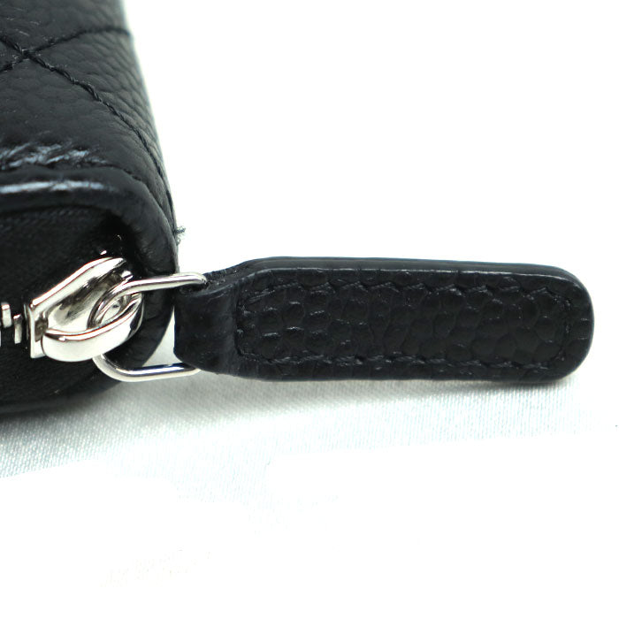 Chanel Caviar Skin Round Zip Wallet Black