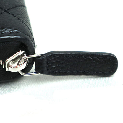 Chanel Caviar Skin Round Zip Wallet Black