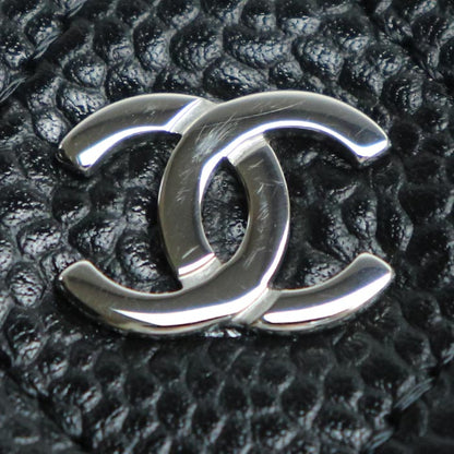 Chanel Caviar Skin Round Zip Wallet Black