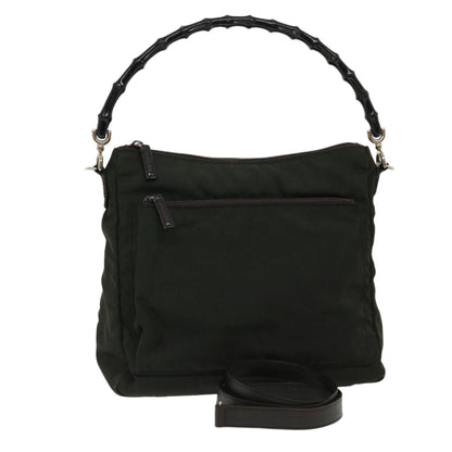 GUCCI Bamboo Shoulder Bag Nylon 2way Khaki 00005092122  ki2191