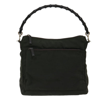 GUCCI Bamboo Shoulder Bag Nylon 2way Khaki 00005092122  ki2191